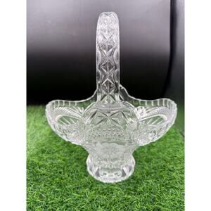 Bleikristall 24% Lead Crystal Vintage Basket-Starburst-Frosted Flowera